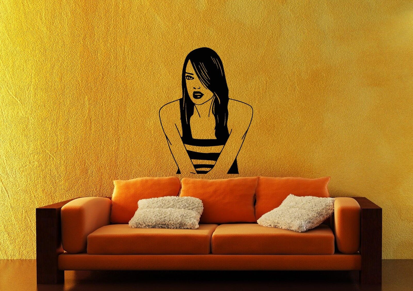 Wall Stickers Vinyl Decal Sexy Woman Beautiful Hair Barber Girl ig1651