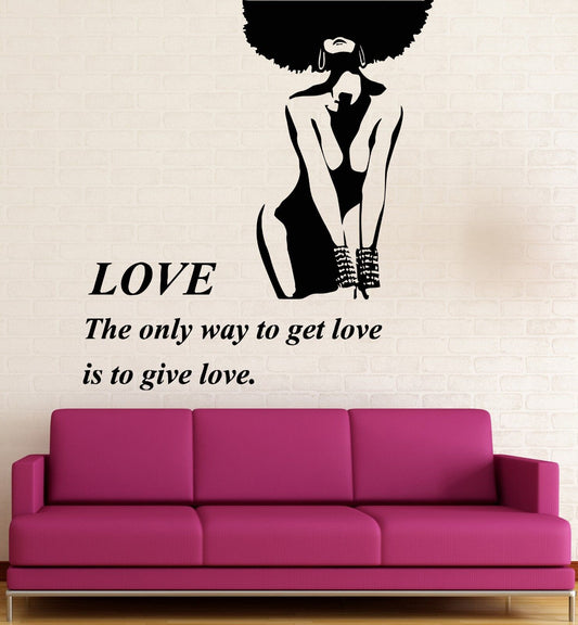 Wall Stickers Vinyl Decal Beautiful Woman Black Lady Love Romance Girl (ig1611)