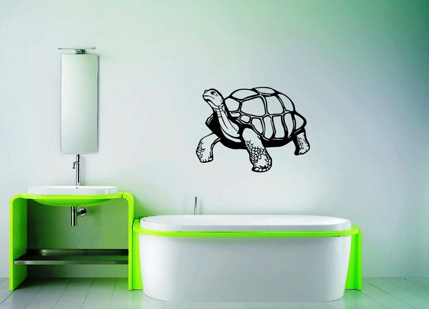 Autocollants muraux en vinyle pour salle de bain, tortue Animal ig1584