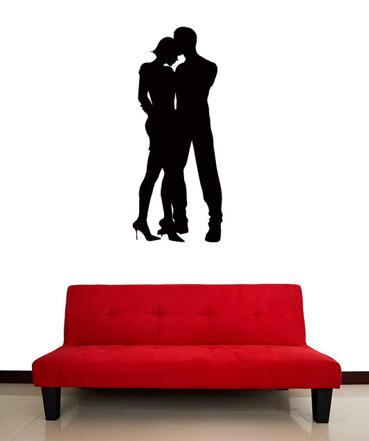 Wall Vinyl  Sticker Girl Beautiful Couple Kissing Romantic z1198