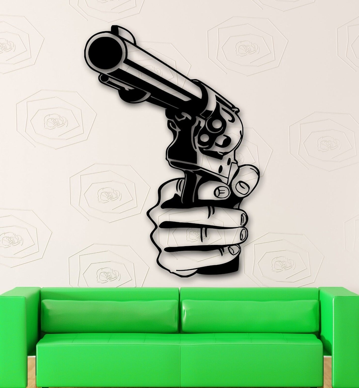 Wall Stickers Vinyl Decal Revolver Gun Gangster Mafia Weapons (ig1523)