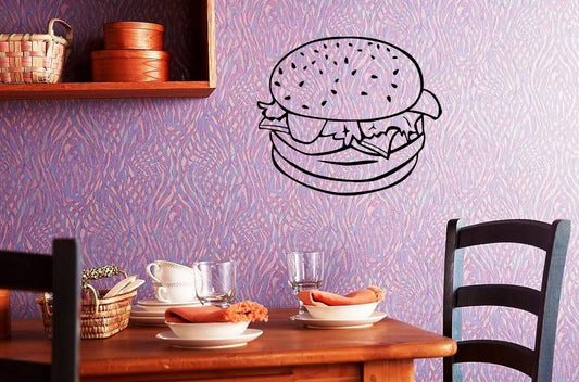 Wall Stickers Vinyl Decal For Kitchen Food Hamburger Fast Food Restaurant ig1520