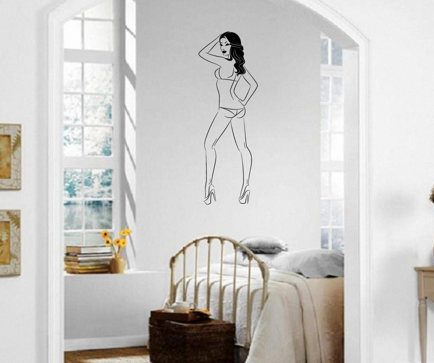 Wall Stickers Vinyl Decal Sexy Girl Beautiful Lingerie ig1517