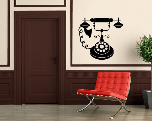 Wall Stickers Vinyl Decal Antique Vintage Retro Telephone ig1514