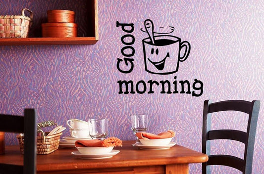 Wall Stickers Vinyl Decal Kitchen Coffee Cup Good Morning ig1433