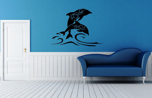 Wall Stickers Vinyl Decal for Bathroom Dolphin Ocean Marine ig1427