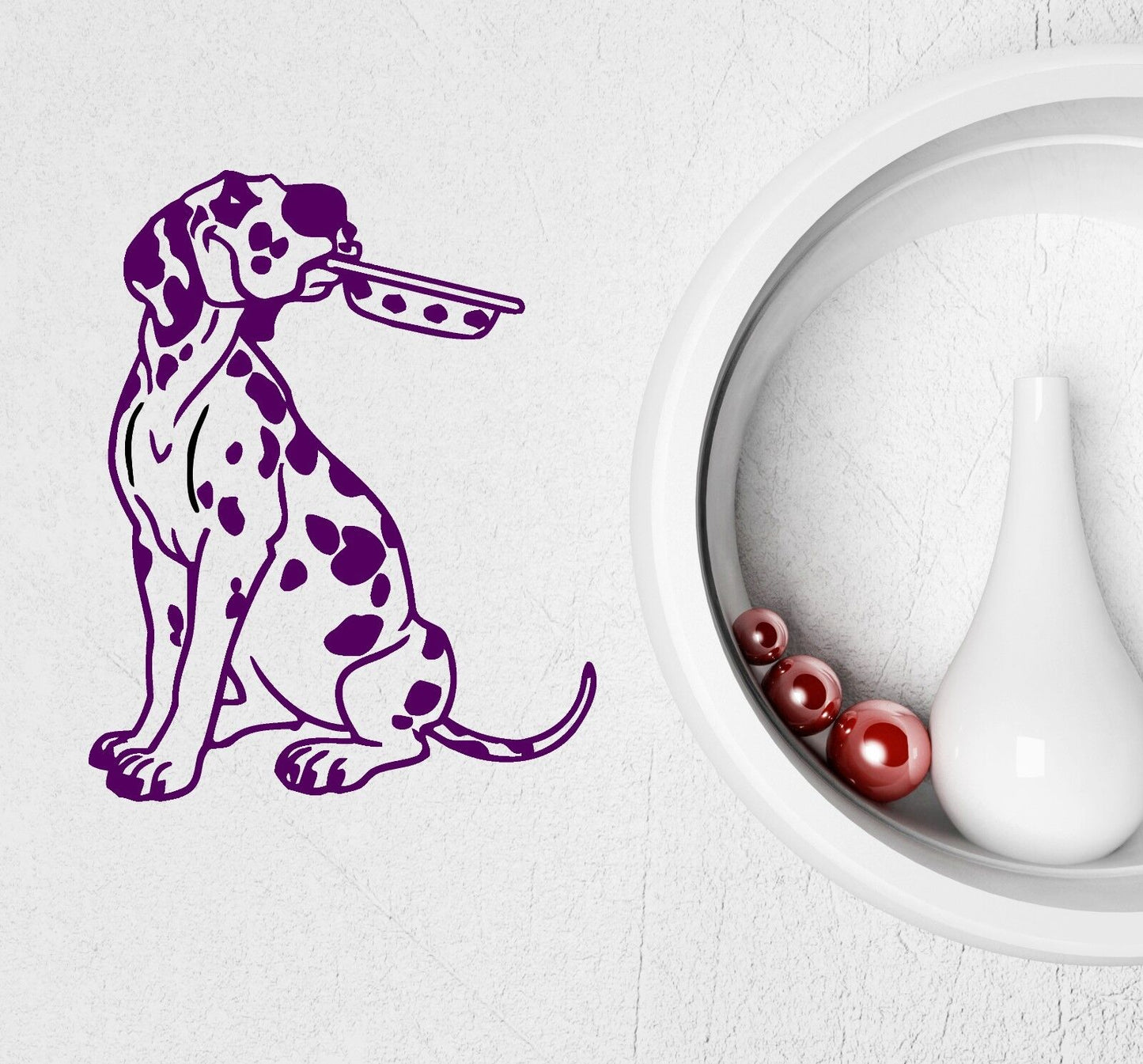 Wall Stickers Kitchen Dalmatian Puppy Dog Pet Bowl Vinyl Decal (ig1421)