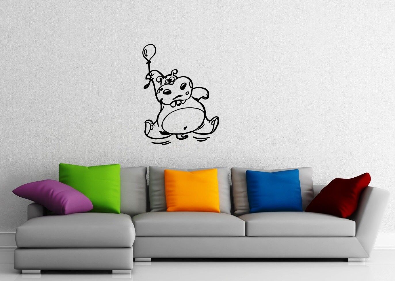 Wall Stickers Vinyl Decal Nursary Funny Hippo For Kids ig1418