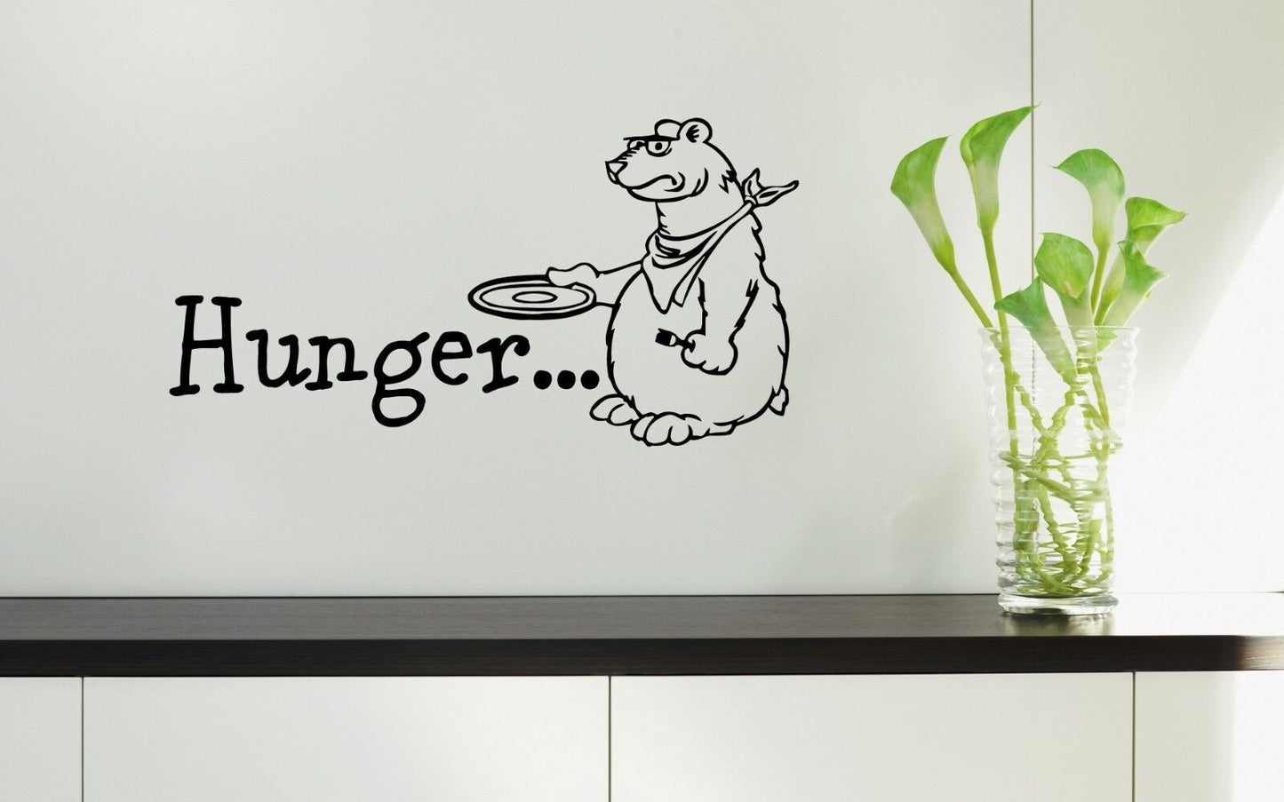 Wall Stickers Vinyl Decal Kitchen Hungry Bear Animal ig1406