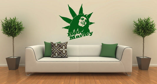 Wall Stickers Vinyl Decal Bob Marley Rastafarian Reggae Musician Cannabis ig1391