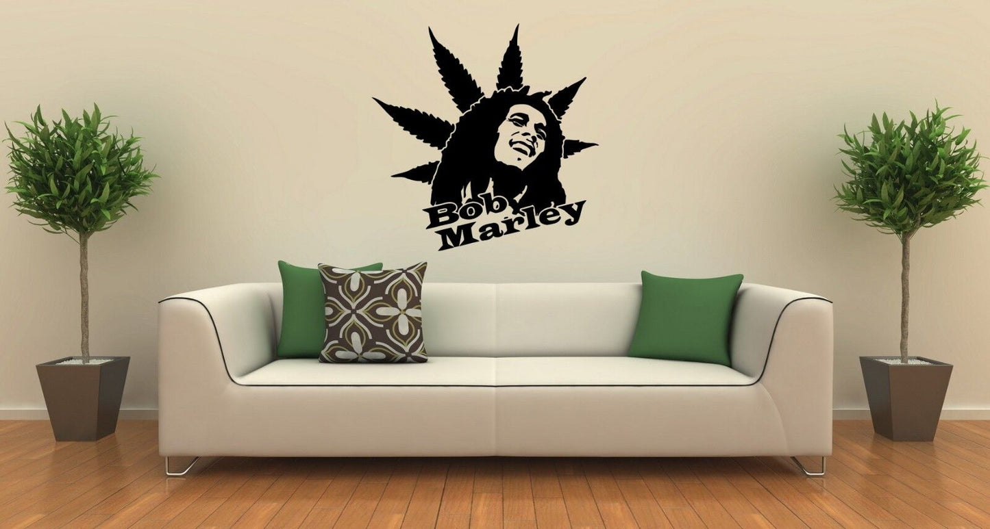 Wall Stickers Vinyl Decal Bob Marley Rastafarian Reggae Musician Cannabis ig1391