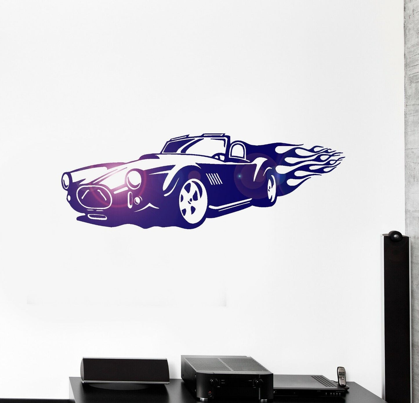 Autocollant Mural en vinyle, autocollants muraux de course de sport de Garage de voiture Vintage (ig1384)