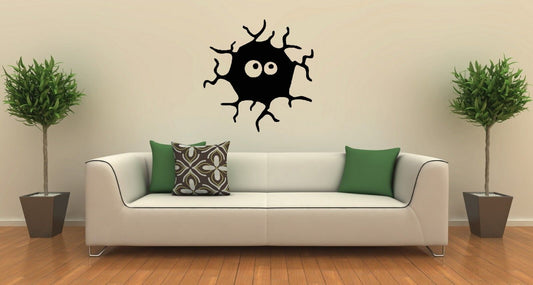 Wall Stickers Vinyl Decal Crack in Wall Eyes Joke ig1365