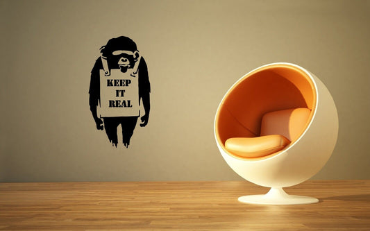 Wall Stickers Vinyl Decal Keep It Real Monkey Animal ig1360