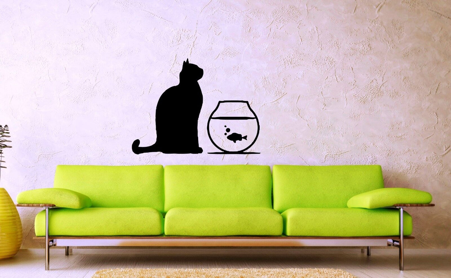 Wall Stickers Vinyl Decal Cat Fish Aquarium Animal Decor ig1359