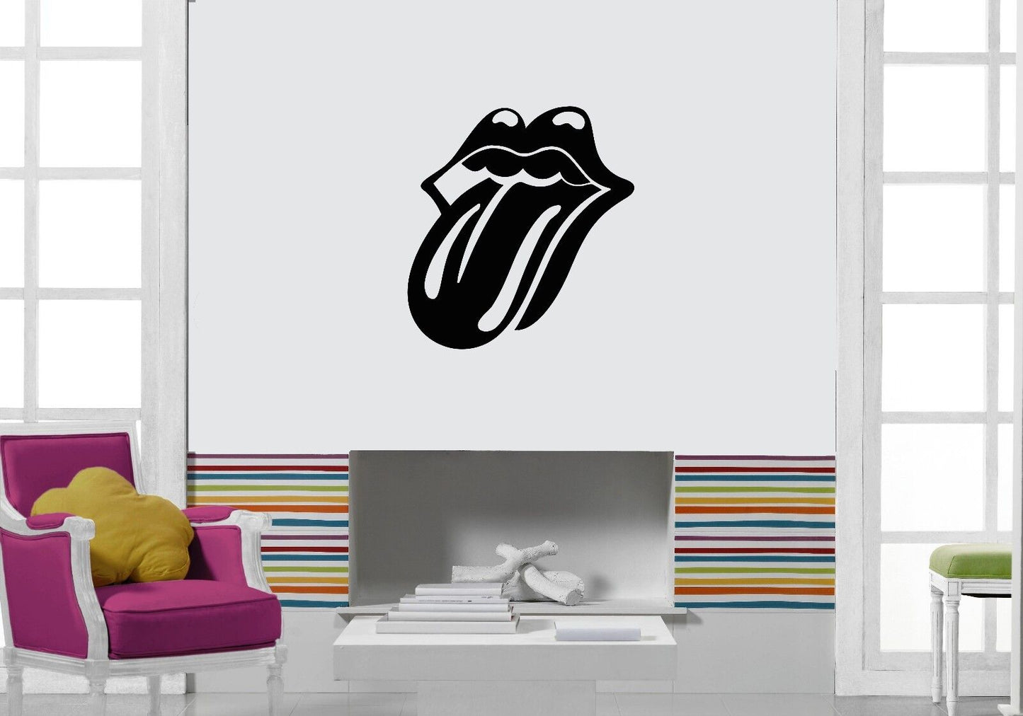 Wall Stickers Vinyl Decal Tongue Lips Modern Style ig1358