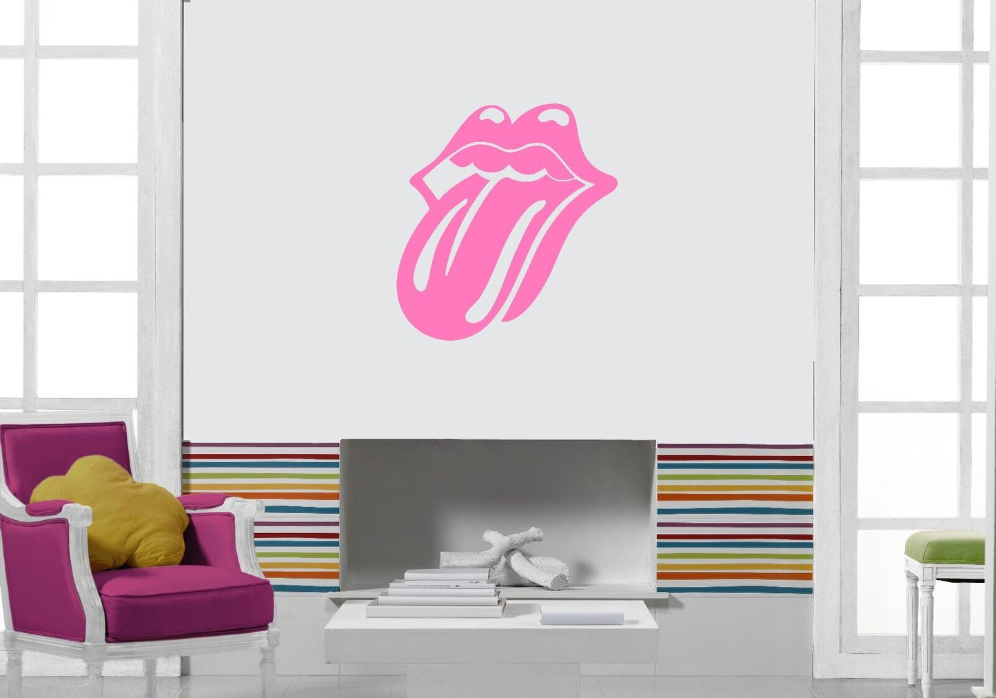 Wall Stickers Vinyl Decal Tongue Lips Modern Style ig1358