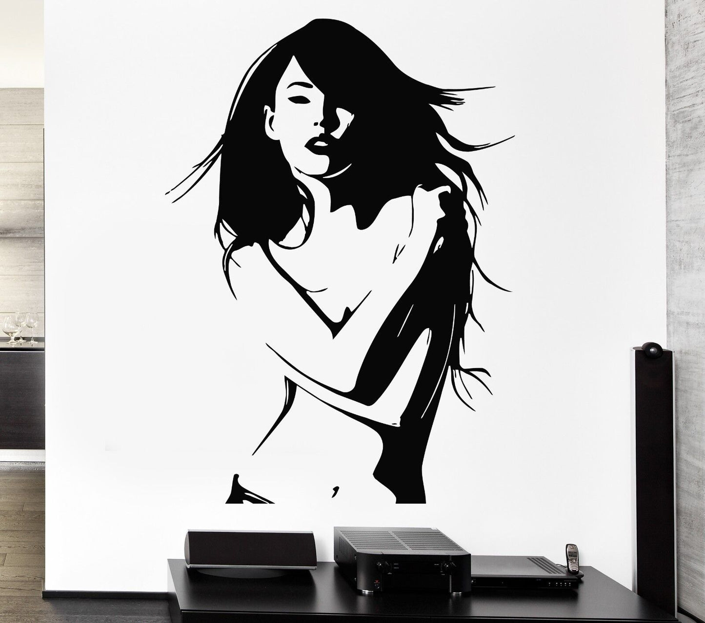 Sexy Woman Wall Stickers Beautiful Girl Naked Model Vinyl Decal (ig1354)