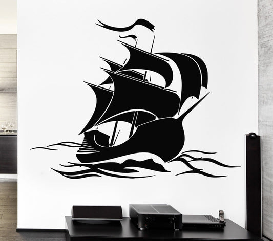 Wall Stickers Vinyl Decal Pirate Ship For Kids Room Nursery Marine (ig1351)