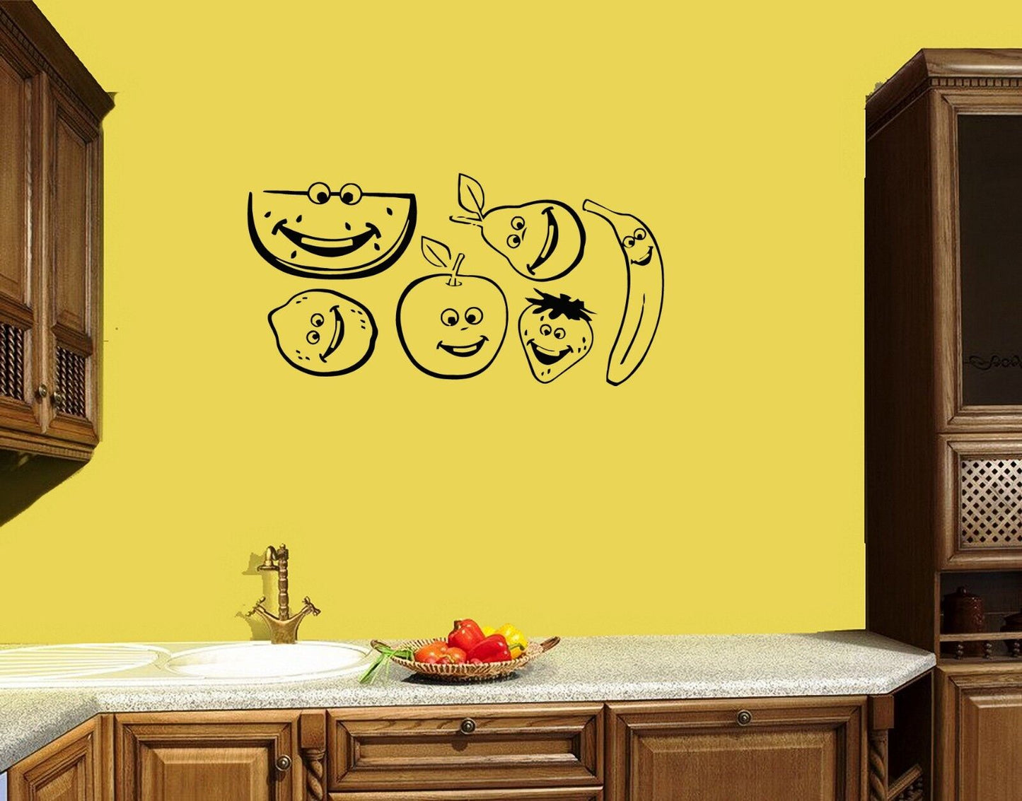 Wall Stickers Vinyl Decal for Kitchen Funky Fruit Apple Banana Watermelon ig1327