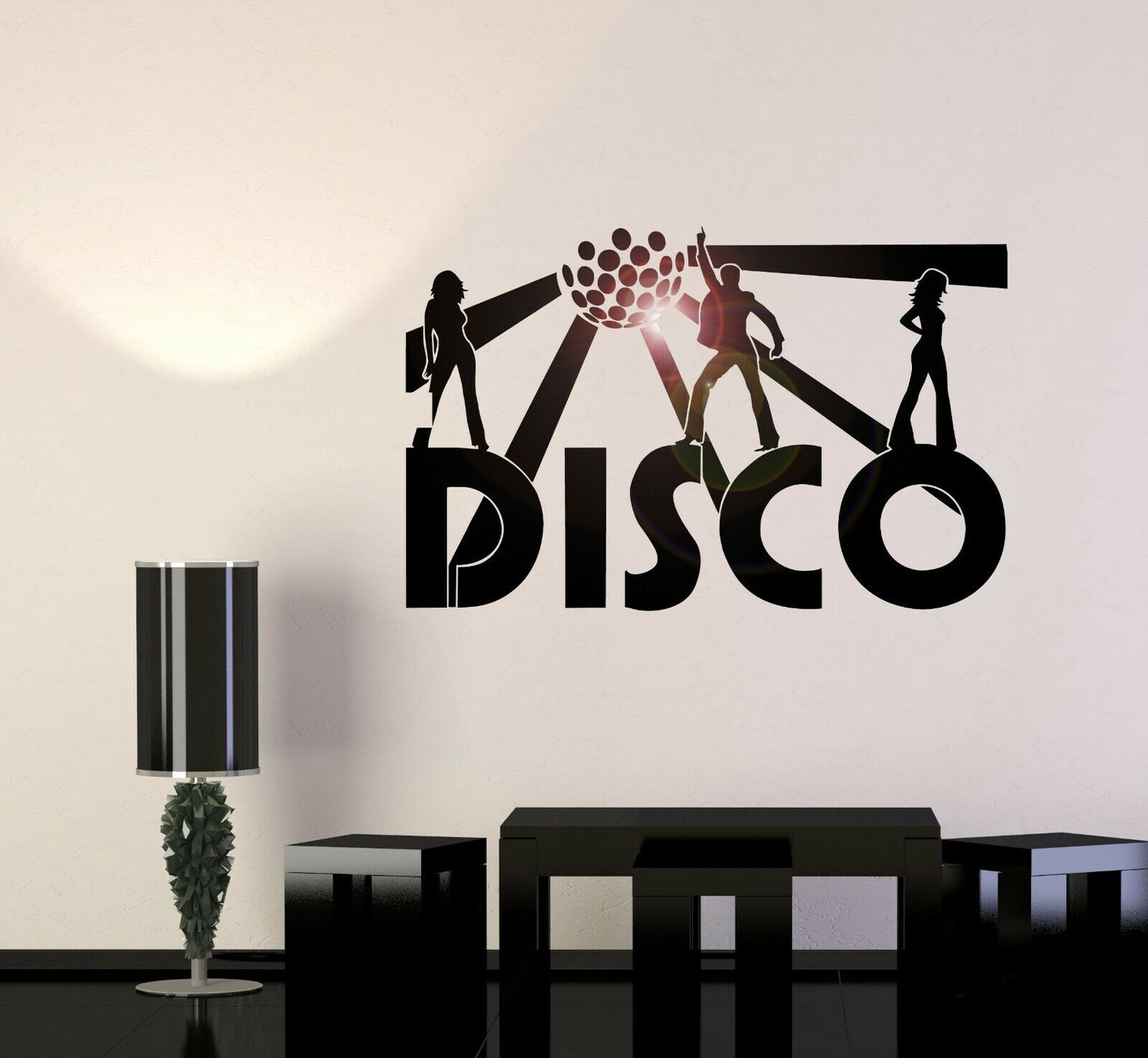 Wandaufkleber „Disco“, Musik, Nachtclub, Party, Nachtclub, Tanz, Vinyl, Aufkleber (ig1321)