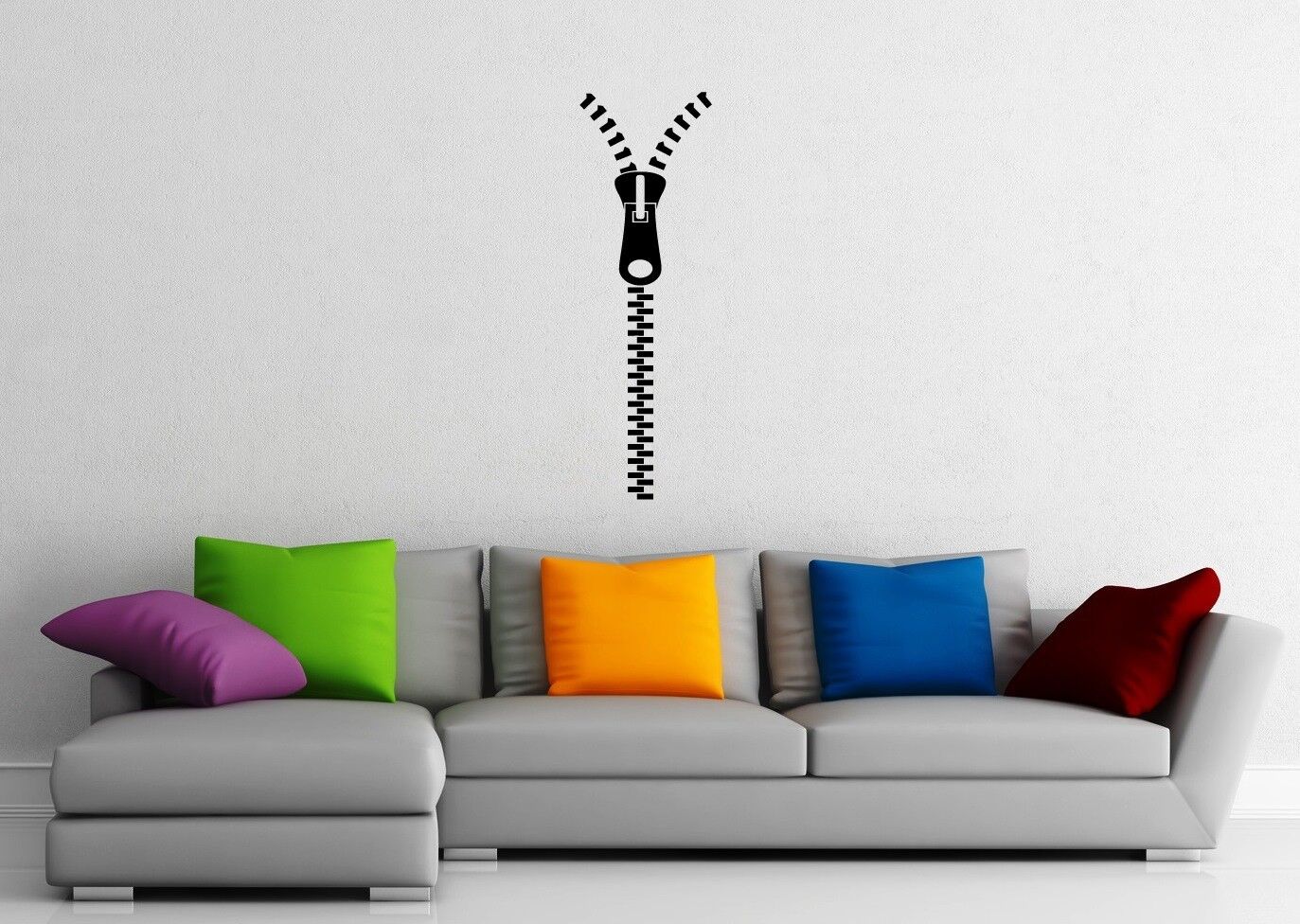 Wall Sticker Vinyl Decal Modern Style Home Decor Living Room Zipper ig1288