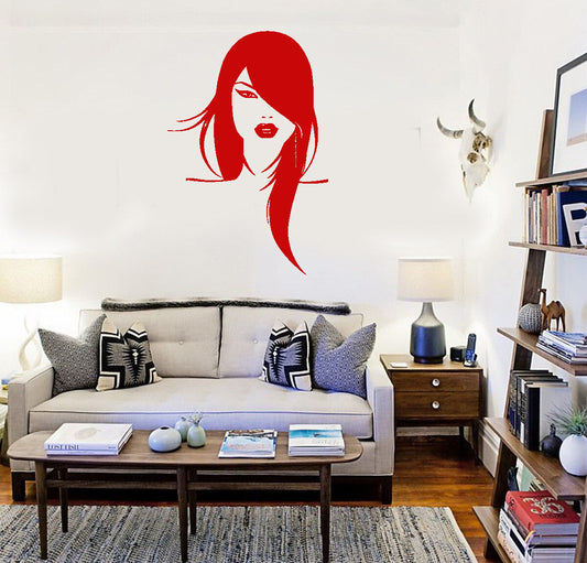 Wall Sticker Vinyl Decal Beautiful Sexy Girl Hairstyle Beauty Salon (ig1287)