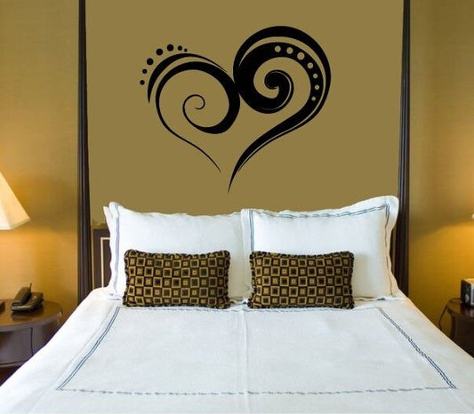 Autocollant mural en vinyle pour chambres à coucher, cœur, amour, Romance, ig1284