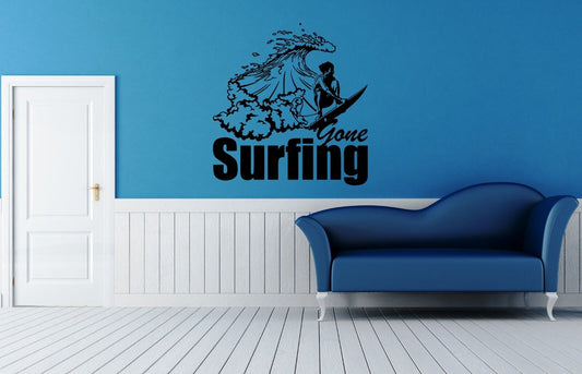 Autocollant mural en vinyle pour Sports extrêmes, planche à vagues de surf ig1277