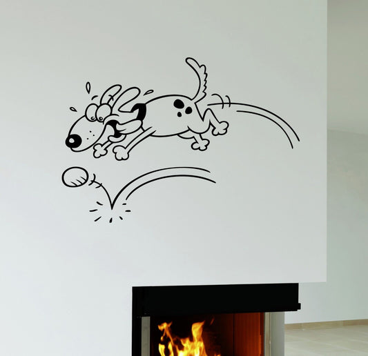 Wall Sticker Dog Animal Nursery Kids Room Pet Funny Playful Vinyl Decal (ig1249)