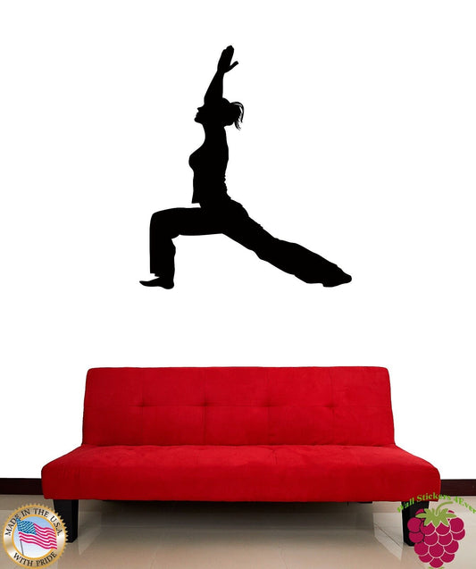 Wall Vinyl Stickers Yoga Fitness Woman Girl Sport Modern Decor   z1562