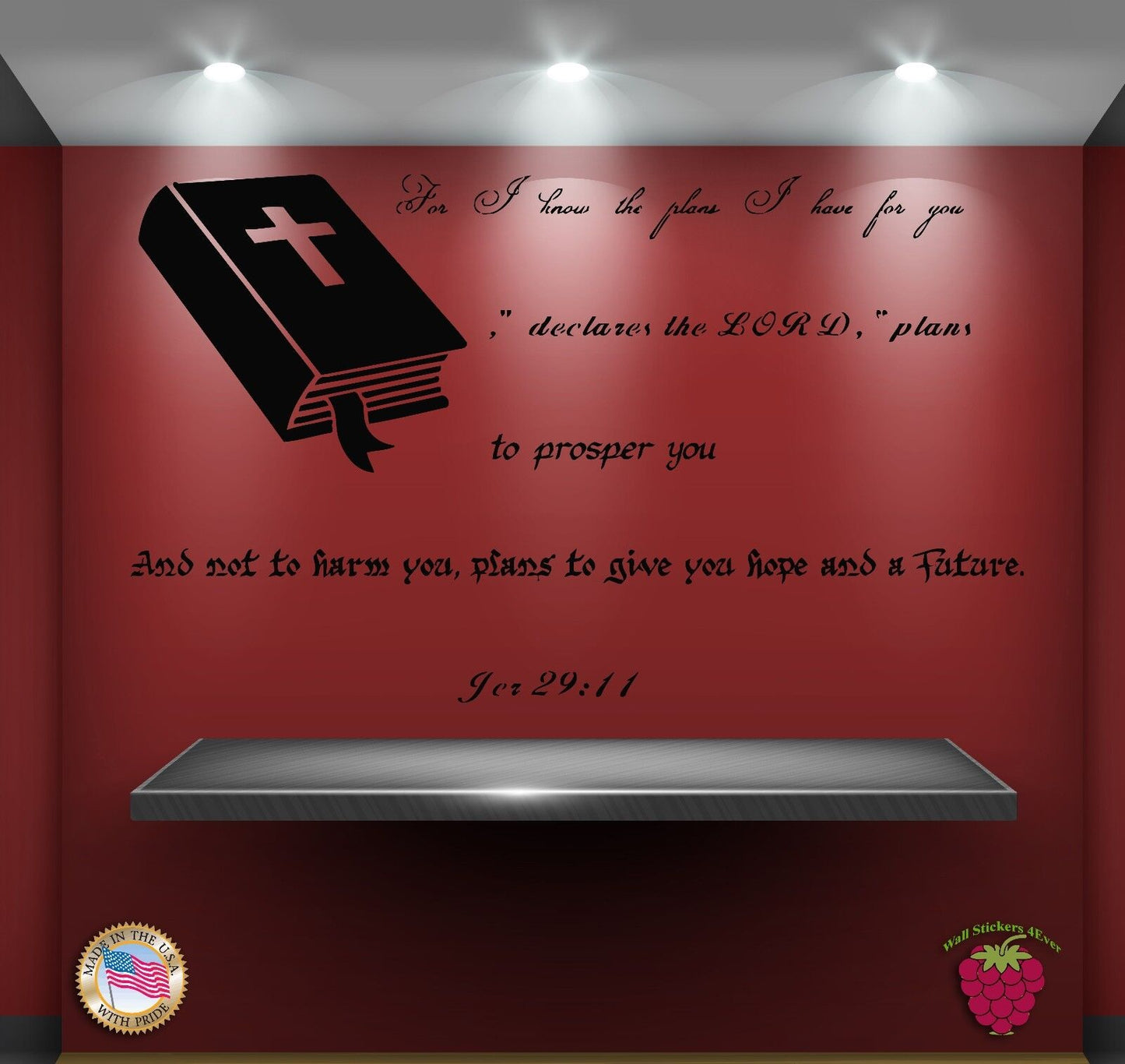 Wall Stickers Bible Quotes Verses Jer 29:11: For I know the plans  zz002