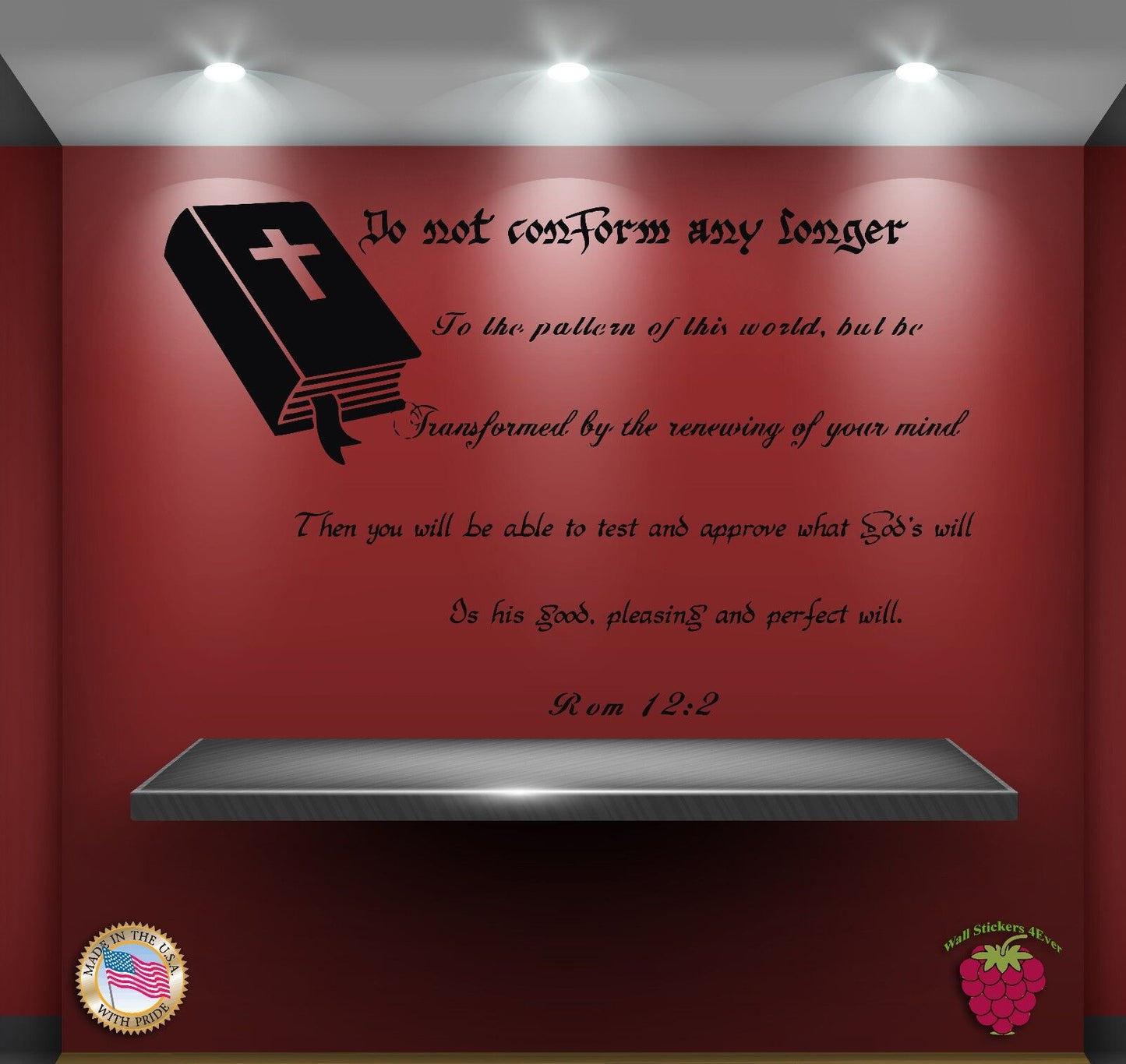 Wall Stickers Bible Quote Verse Rom 12:2: Do not conform any longer to zz008