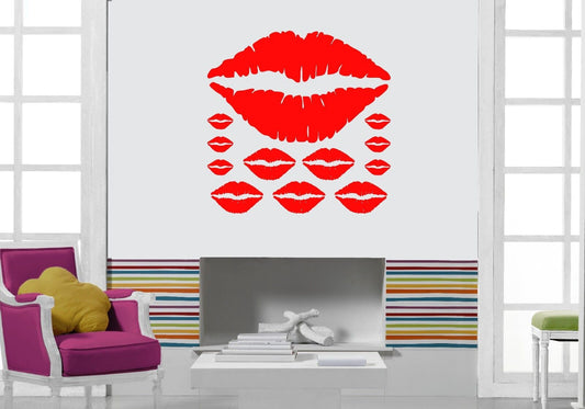 Wall Sticker Vinyl Decal Lips Kiss Love Romance Bedroom Decor (ig1220)