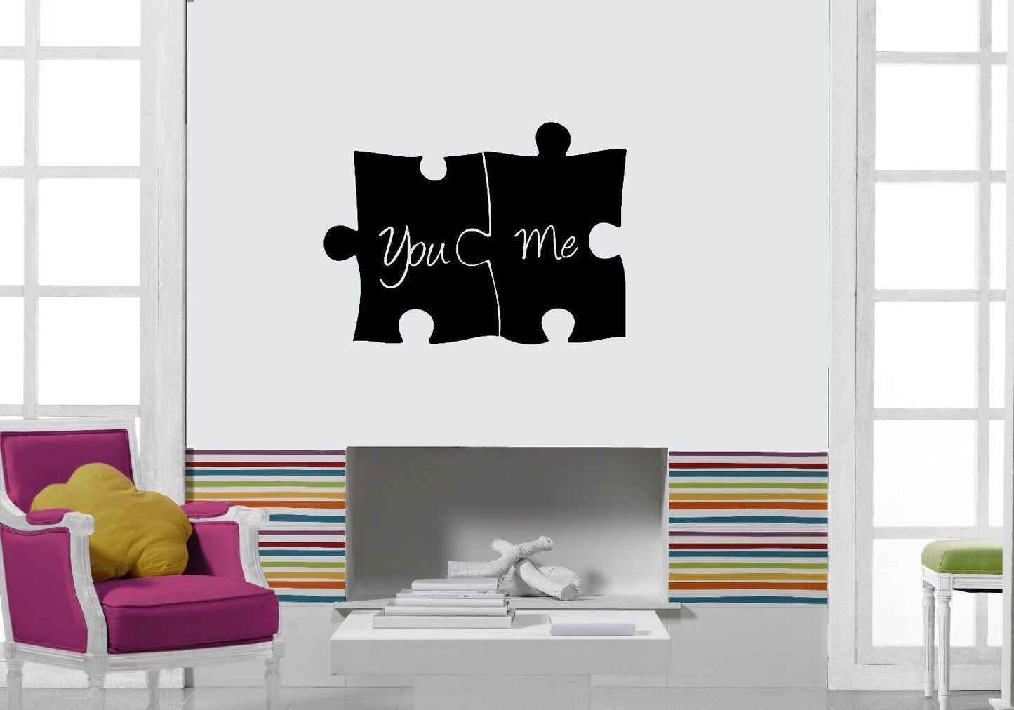 Wandaufkleber, Vinyl, Puzzle, romantische Liebe, Hochzeit, Schlafzimmer, ig1204