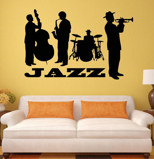 Wandaufkleber „Jazzband, Musik, Blues“, Musikliebhaber, Kunst, Wandbild, Vinyl, (ig1203)