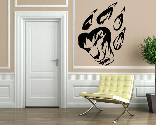 WOLF PAW TRIBAL DECOR Wall MURAL Vinyl Art Sticker M263