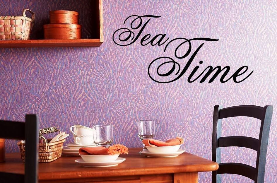 Wall Sticker Vinyl Decal for Kitchen Tea Time Quote Housewife (ig1173)