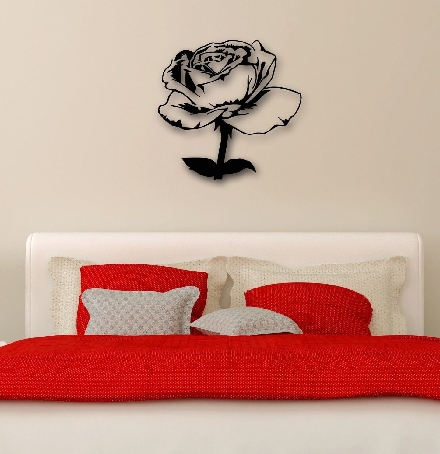 Autocollant mural en vinyle, autocollant de fleurs de roses, plante, superbe décoration pour chambres à coucher (ig1172)