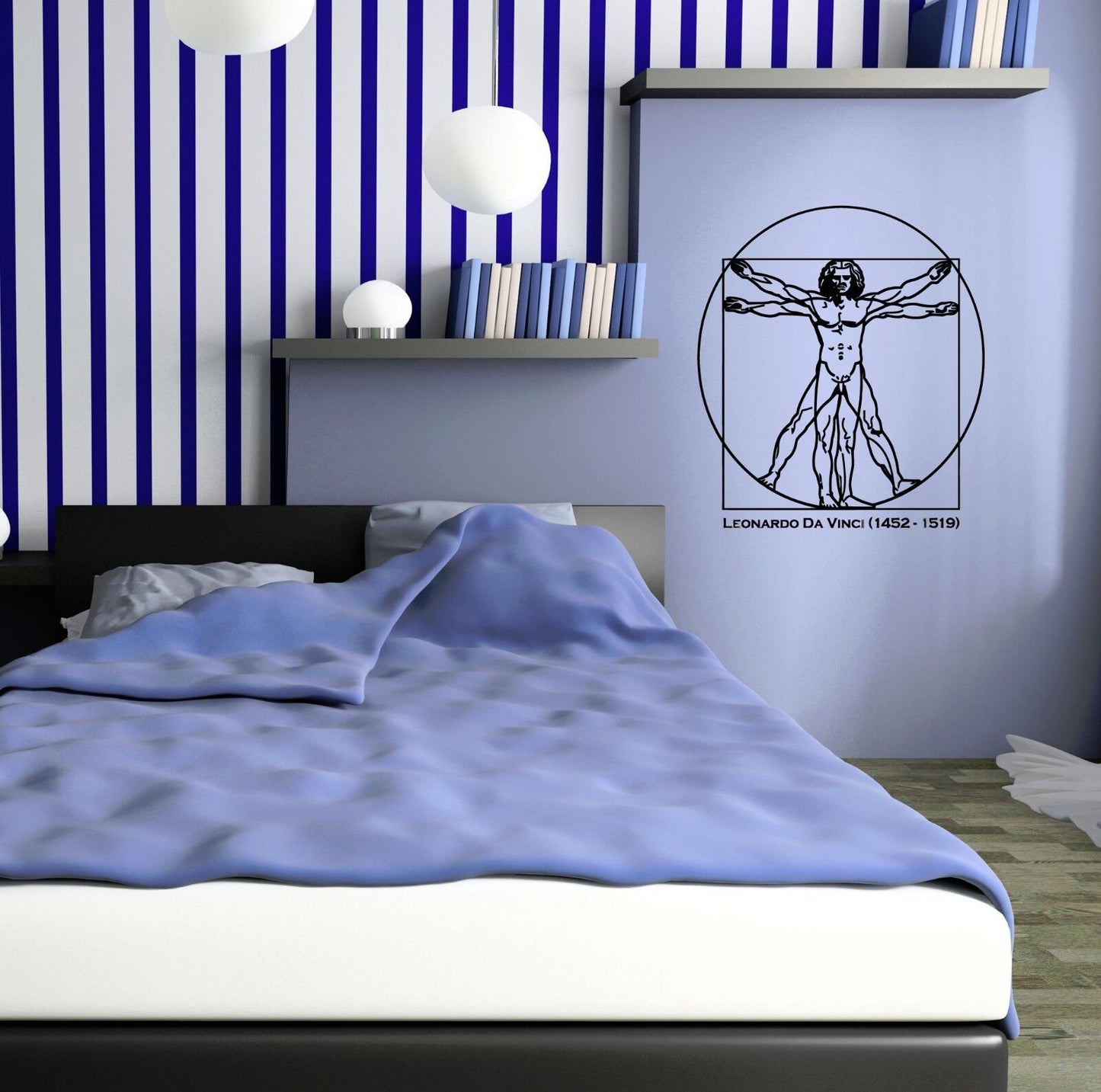 Wall Sticker Vinyl Decal Leonardo Da Vinci Anatomy Famous Artist (ig1170)