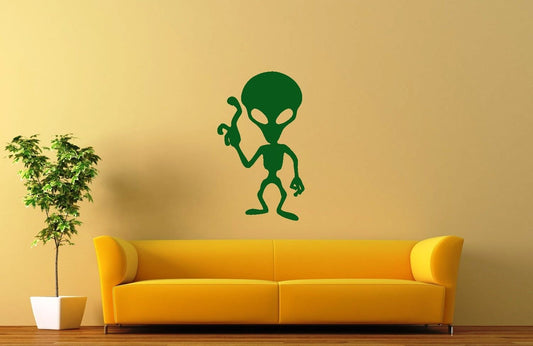 Autocollant mural en vinyle OVNI Alien humanoïde extraterrestre (ig1141)