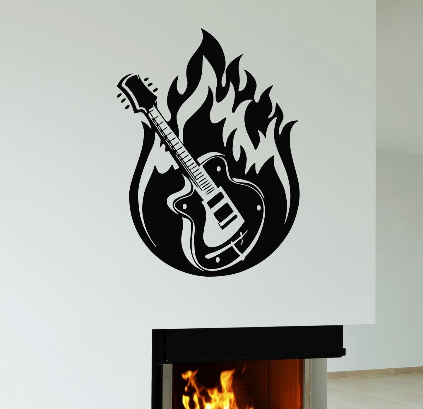 Autocollant mural guitare musique Hard Rock métal Musical vinyle décalcomanie (ig1125)