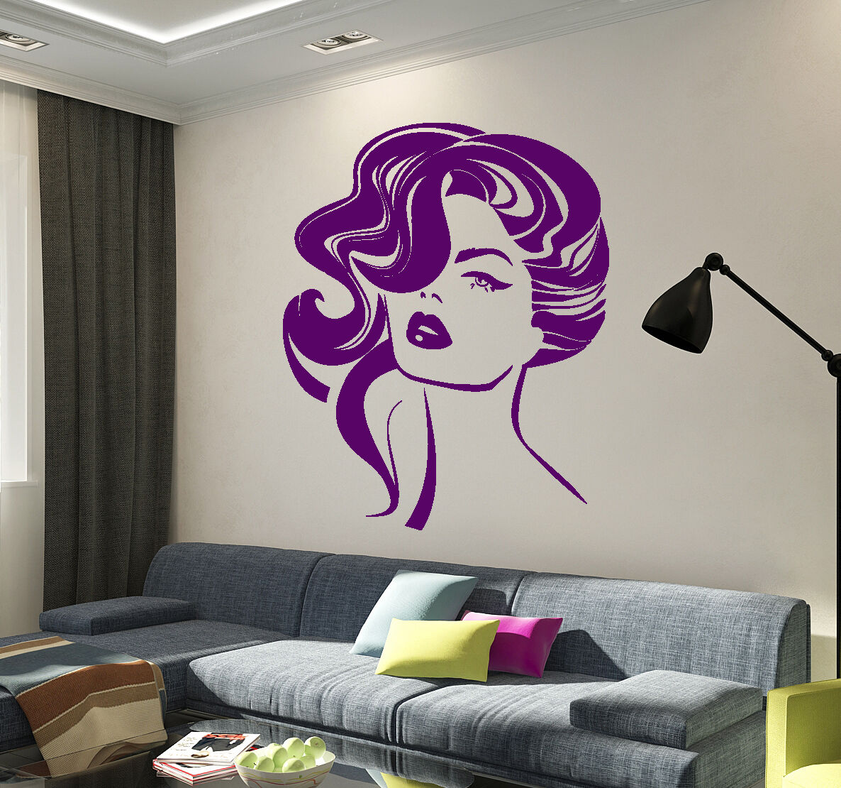 Wall Stickers Vinyl Decal Sexy Woman Hairstyle Fashion Beauty Salon (ig1112)