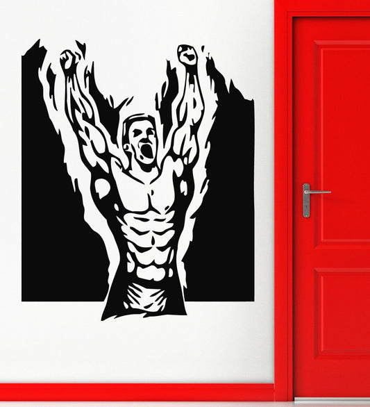 Wall Stickers Vinyl Decal Muscled Sport Bodybuilding Cool Decor for Gym (ig1064)