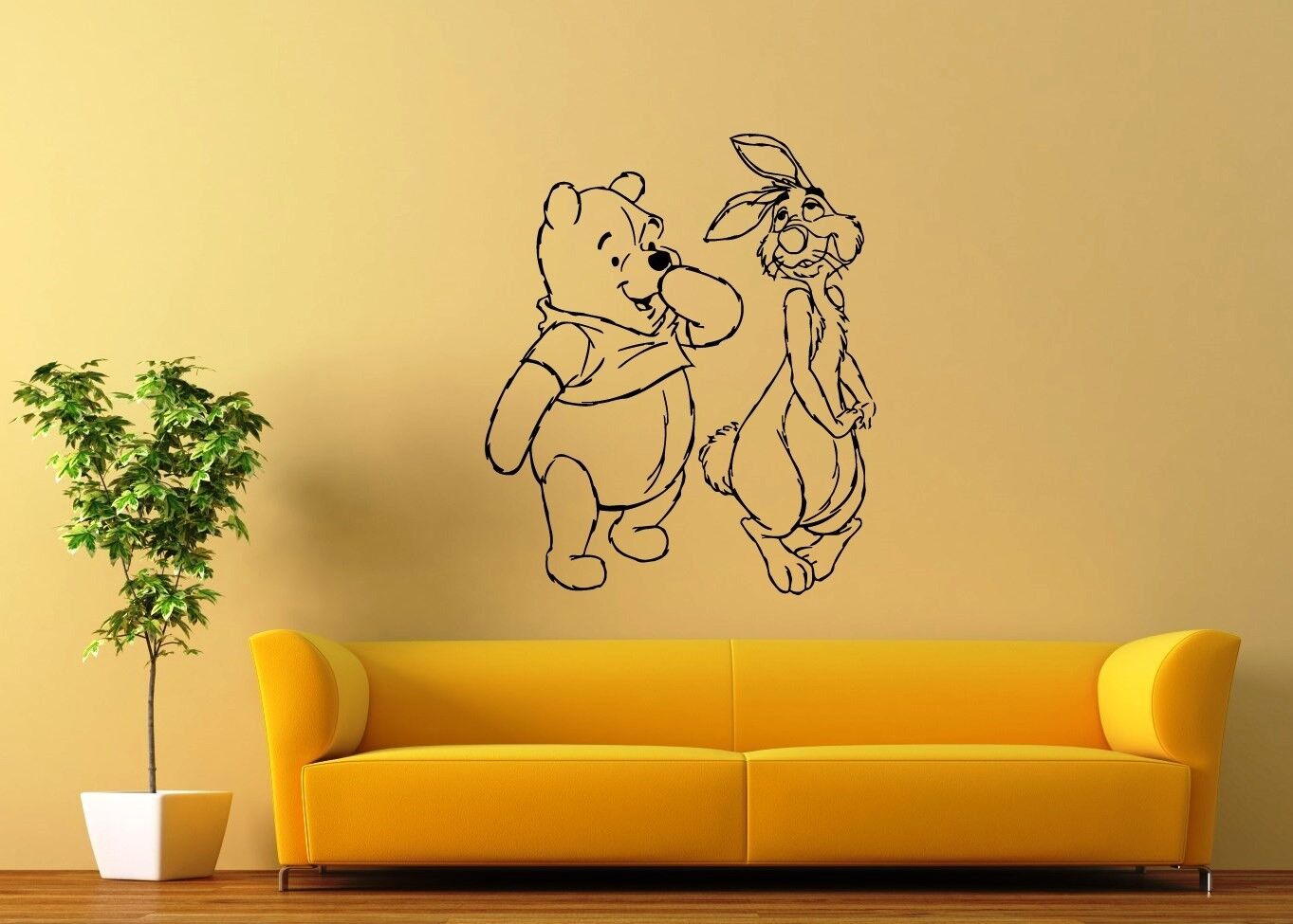 Autocollants muraux en vinyle Winnie l'ourson, dessin animé Animal pour chambre d'enfants (ig1045)