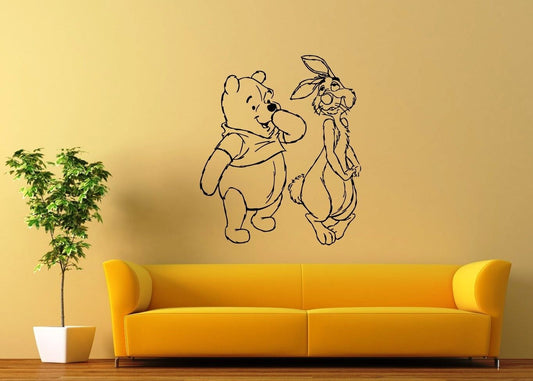 Wall Stickers Vinyl Decal Winnie The Pooh Cartoon Animal Kids Room (ig1045)