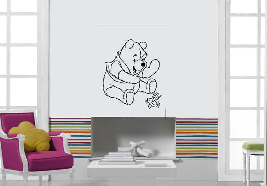 Autocollants muraux en vinyle, dessin animé Winnie l'ourson, chambre de bébé (ig1042)