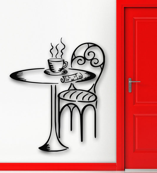 Wall Stickers Vinyl Decal Cafe Dinner Table Breakfast Newspaper Decor (ig1032)