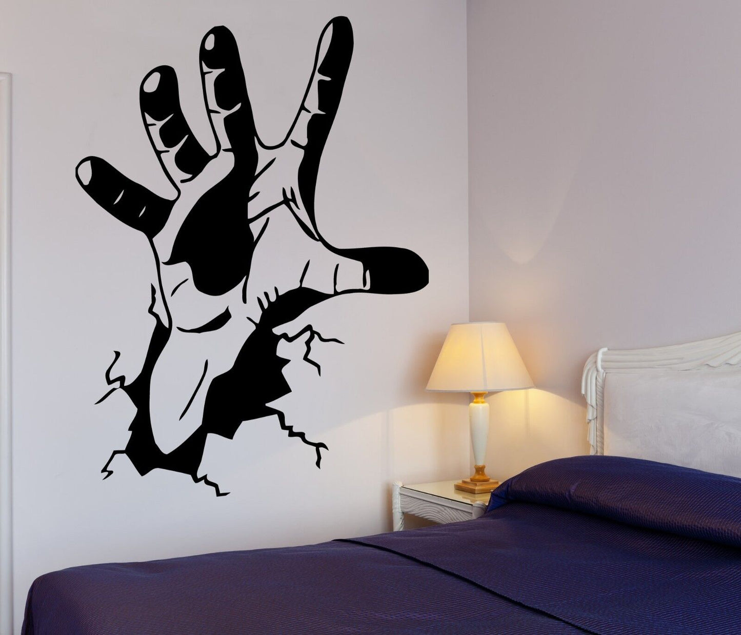 Wall Stickers Hand Crack Joke Funny Cool Room Decor Bedroom Vinyl Decal (i1027)