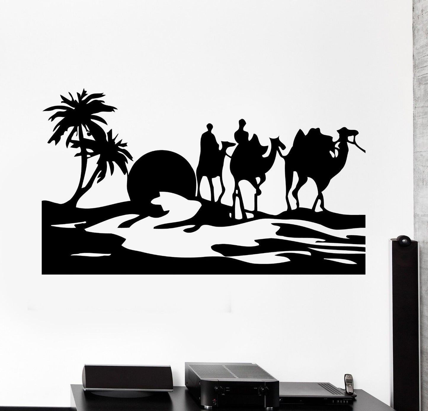 Wall Stickers Desert Egypt Oasis Travel Camel Mirage Vinyl Decal (ig1024)